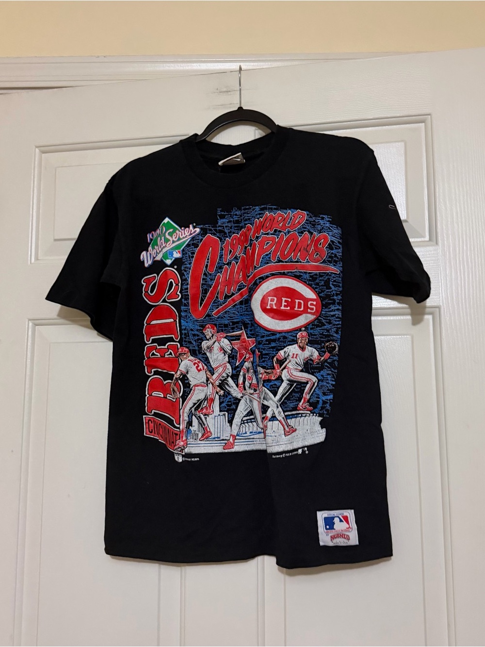 Vintage Cincinnati Reds 1990 World Series T Shirt Nutmeg Mills Large L MLB 90s